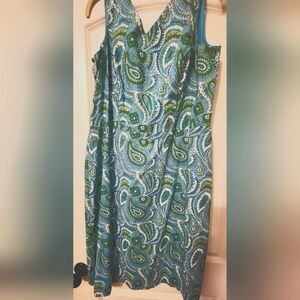 Relativity Teal and Blue Paisley Dress